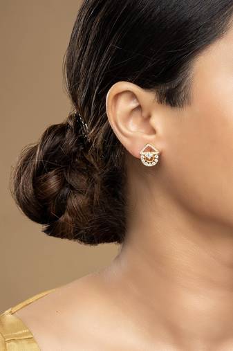 Gold plated earrings in sterling silver
