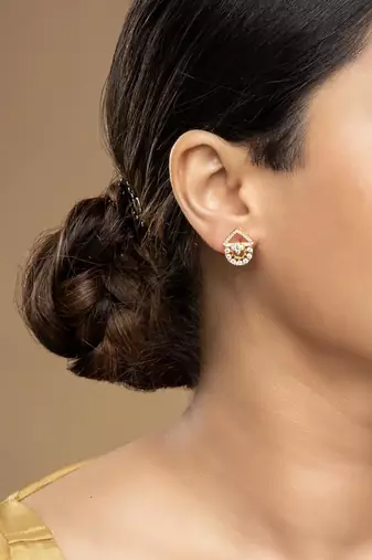 Gold plated earrings in sterling silver