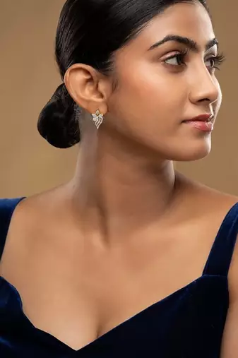 Gold plated stud earrings in sterling silver