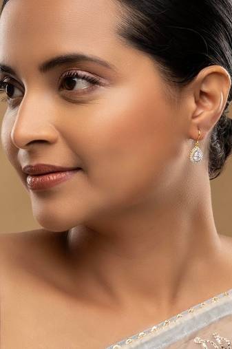 Gold plated earrings in sterling silver