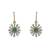 Gold plated green stone earrings in sterling silver