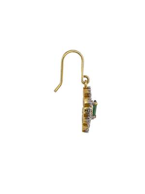 Gold plated green stone earrings in sterling silver 3