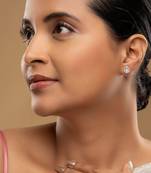 Gold plated stud earrings in sterling silver