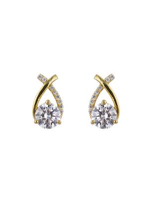 Gold plated stud earrings in sterling silver 2