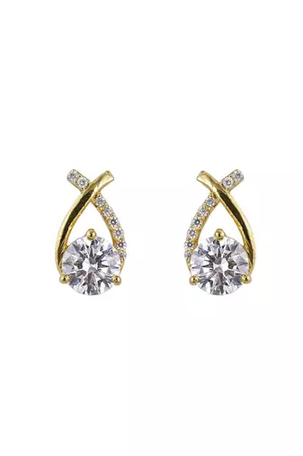 Gold plated stud earrings in sterling silver