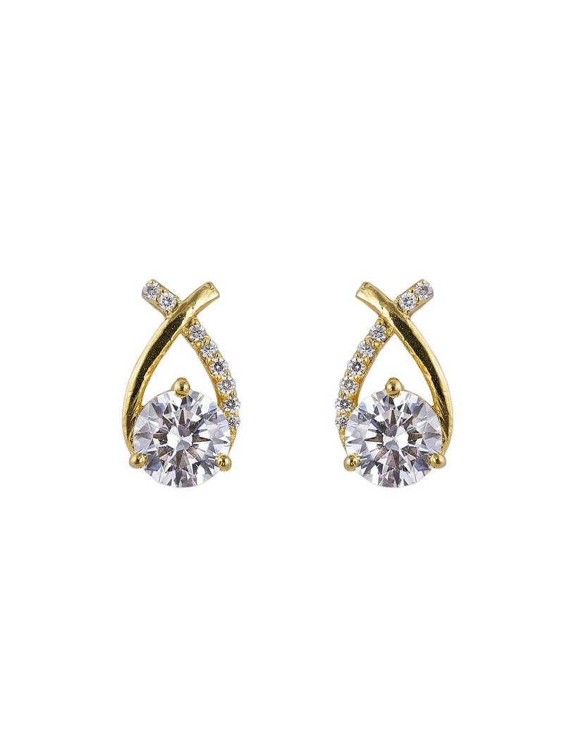 Gold plated stud earrings in sterling silver