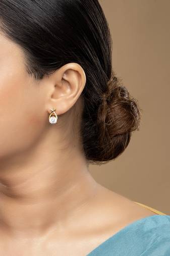 Gold plated stud earrings in sterling silver