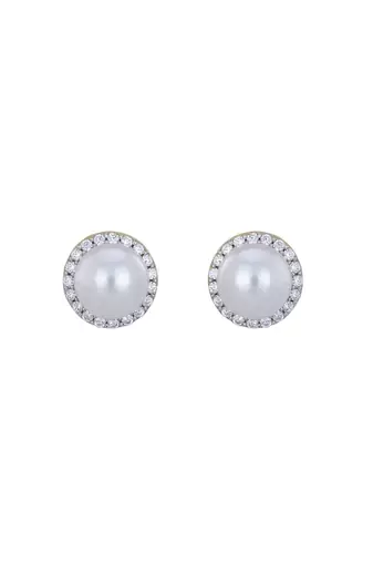 Gold plated stud earrings in sterling silver