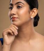 Gold plated stud earrings in sterling silver