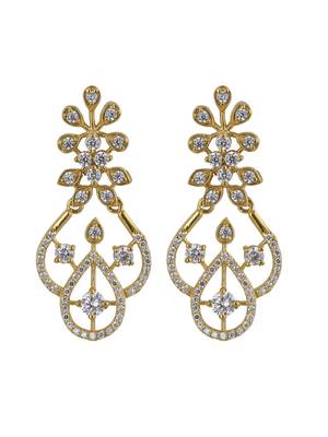 Gold plated dangler earrings in sterling silver 2