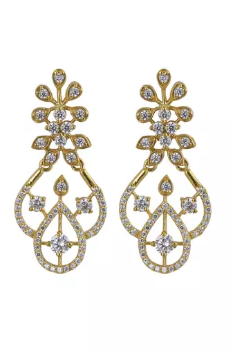 Gold plated dangler earrings in sterling silver