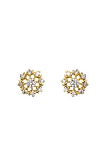 Gold plated stud earrings in sterling silver