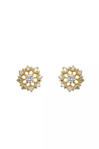 Gold plated stud earrings in sterling silver