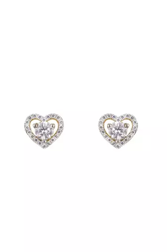 Gold plated stud earrings in sterling silver