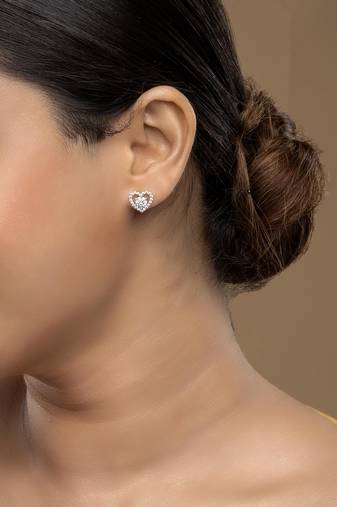 Gold plated stud earrings in sterling silver