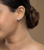 Gold plated stud earrings in sterling silver