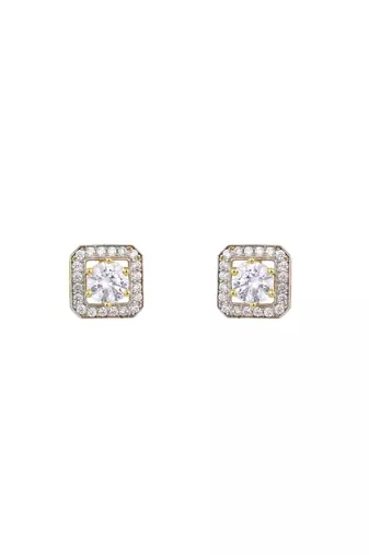Gold plated stud earrings in sterling silver