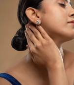 Gold plated stud earrings in sterling silver