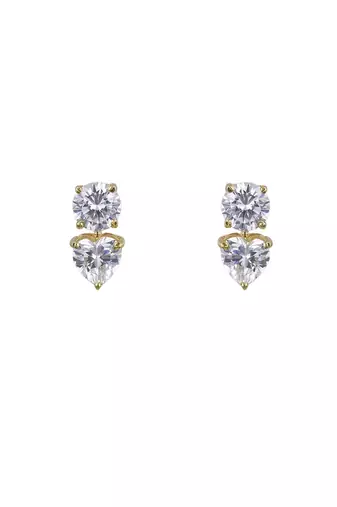 Gold plated stud earrings in sterling silver