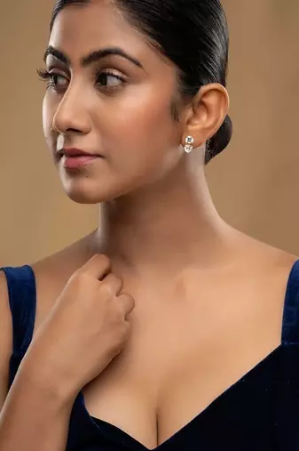 Gold plated stud earrings in sterling silver