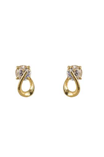 Gold plated stud earrings in sterling silver
