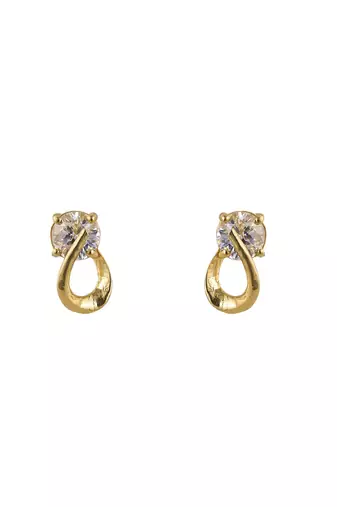 Gold plated stud earrings in sterling silver