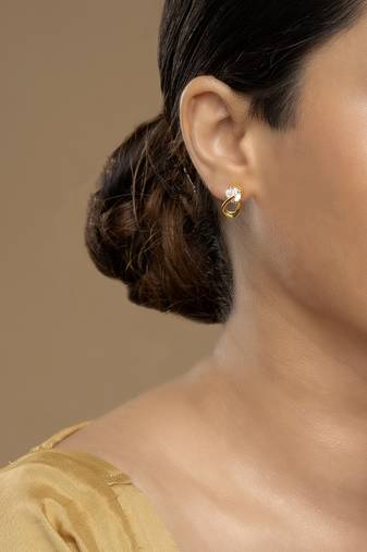 Gold plated stud earrings in sterling silver