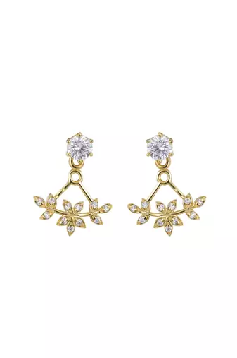 Gold plated stud earrings in sterling silver