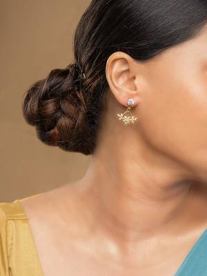 Gold plated stud earrings in sterling silver 1