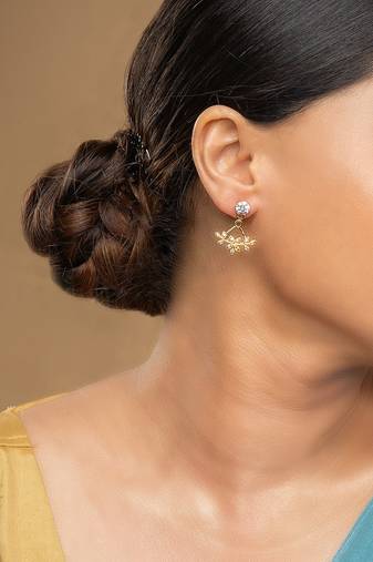 Gold plated stud earrings in sterling silver