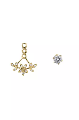 Gold plated stud earrings in sterling silver