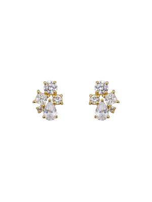 Gold plated stud earrings in sterling silver 2