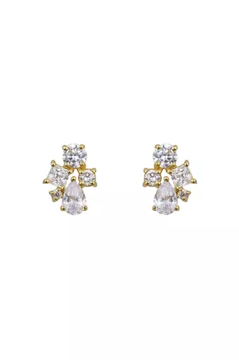Gold plated stud earrings in sterling silver