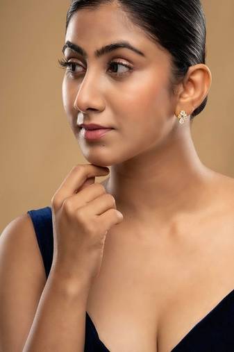 Gold plated stud earrings in sterling silver