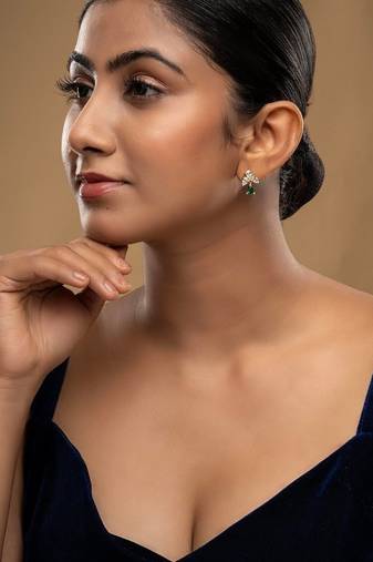 Gold plated dangler earrings in sterling silver