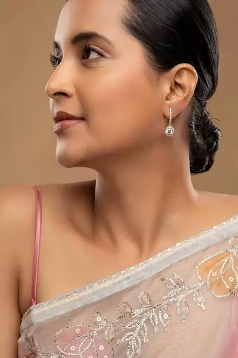 Gold plated earrings in sterling silver