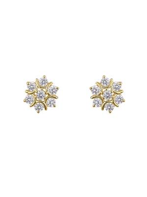Gold plated stud earrings in sterling silver 2