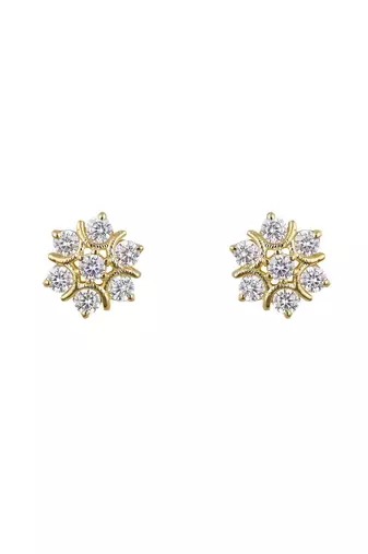 Gold plated stud earrings in sterling silver