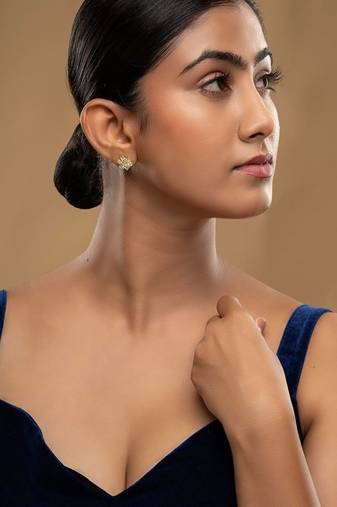 Gold plated stud earrings in sterling silver