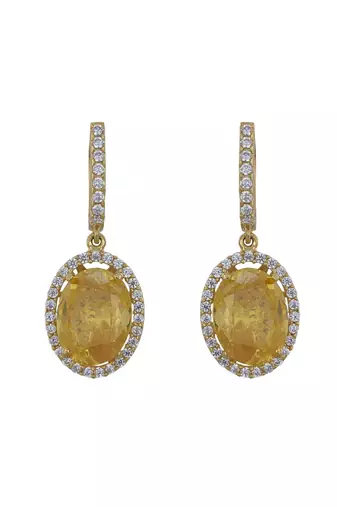 Gold plated dangler earrings in sterling silver