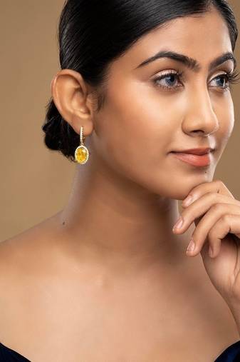 Gold plated dangler earrings in sterling silver