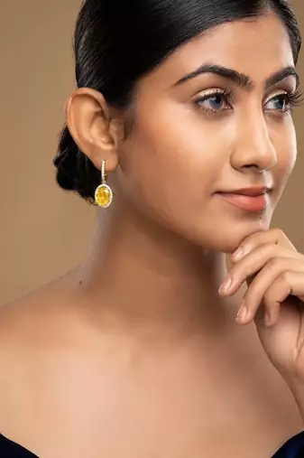 Gold plated dangler earrings in sterling silver