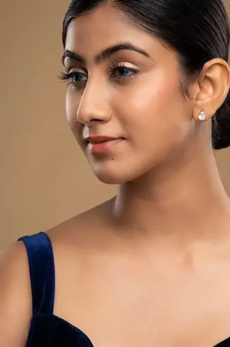 Gold plated stud earrings in sterling silver