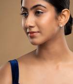 Gold plated stud earrings in sterling silver