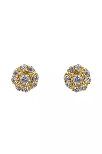 Gold plated stud earrings in sterling silver