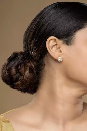 Gold plated stud earrings in sterling silver