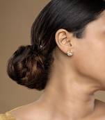 Gold plated stud earrings in sterling silver