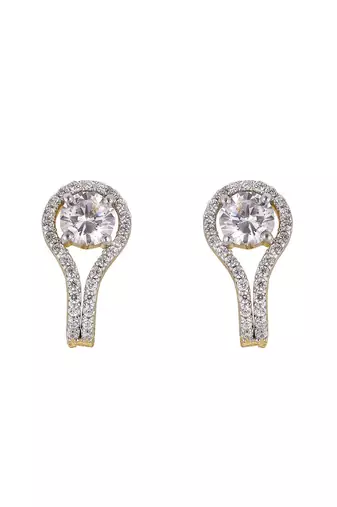 Gold plated stud earrings in sterling silver