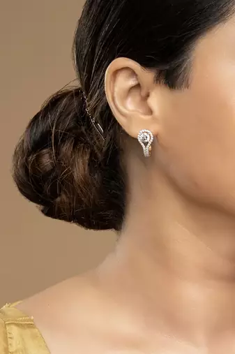 Gold plated stud earrings in sterling silver