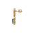 Gold plated green stone dangler earrings in sterling silver